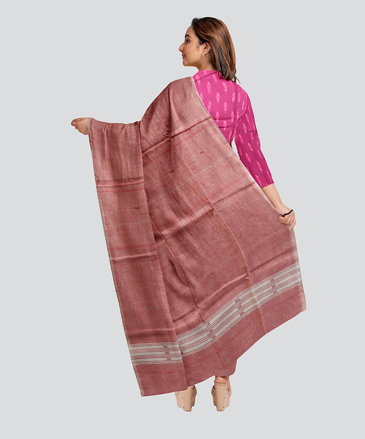 Purple Coral Pink Handloom Cotton Nuapatna Dress Material