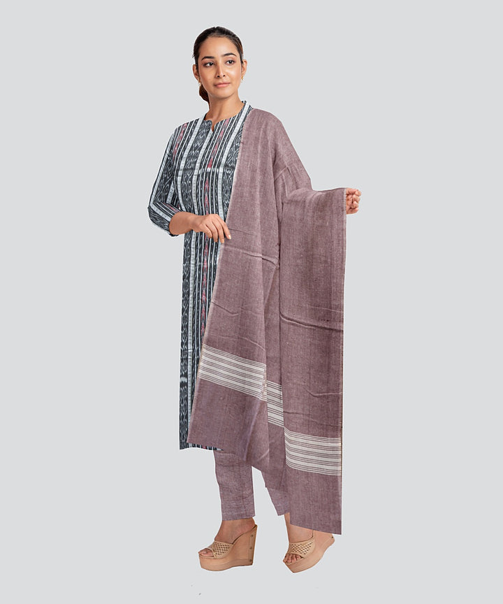 Black Dark Chestnut Handloom Cotton Nuapatna Dress Material