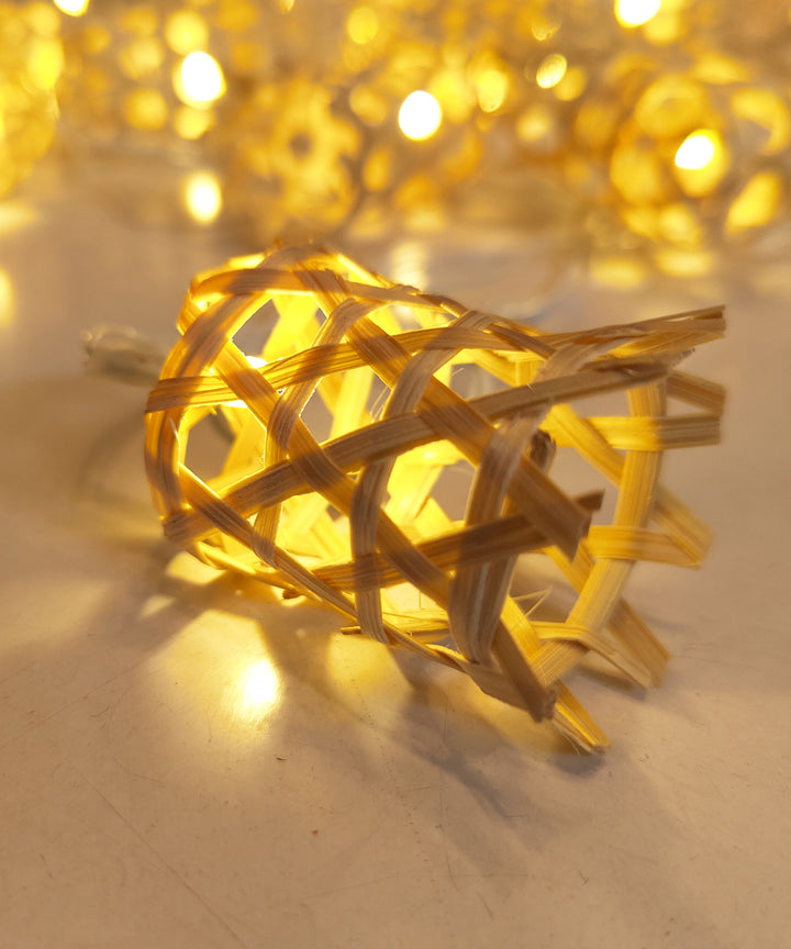 Grey bell handcrafted bamboo string light