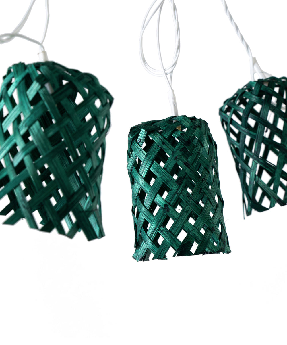Dark green vine handcrafted bamboo string light