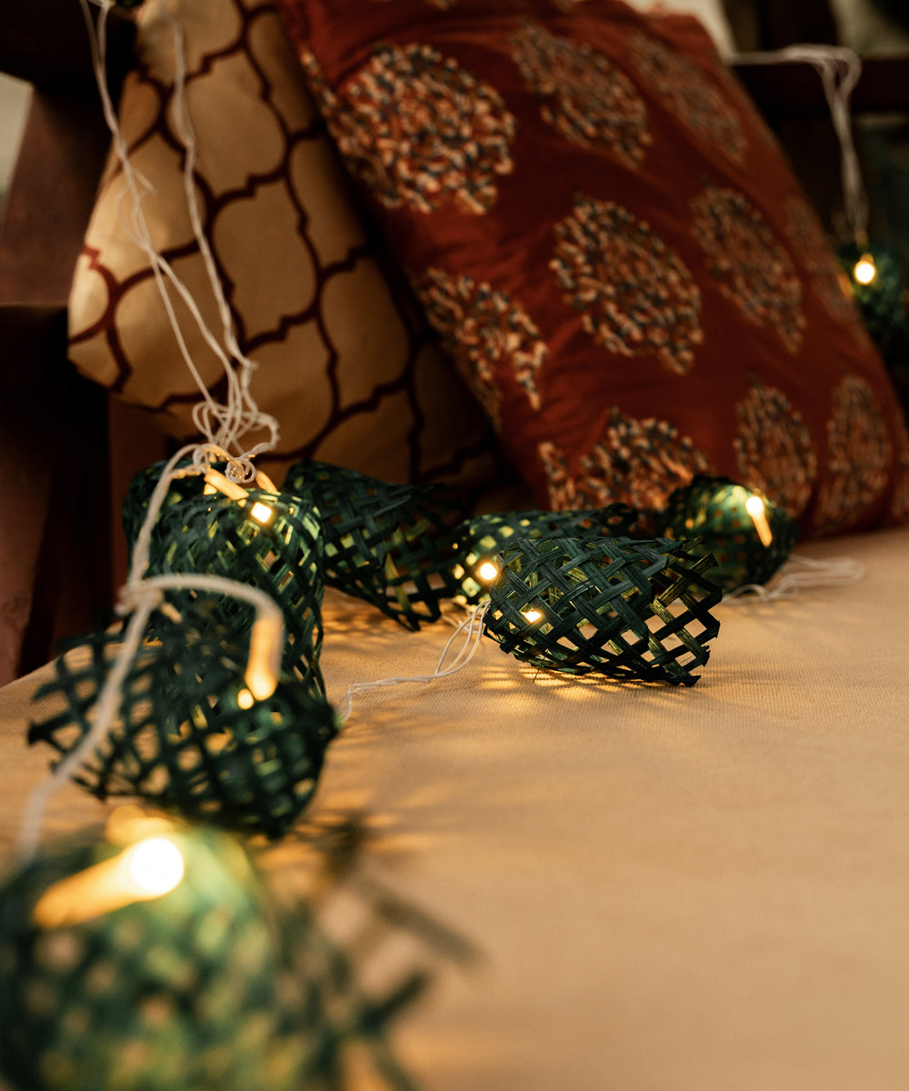 Dark green vine handcrafted bamboo string light