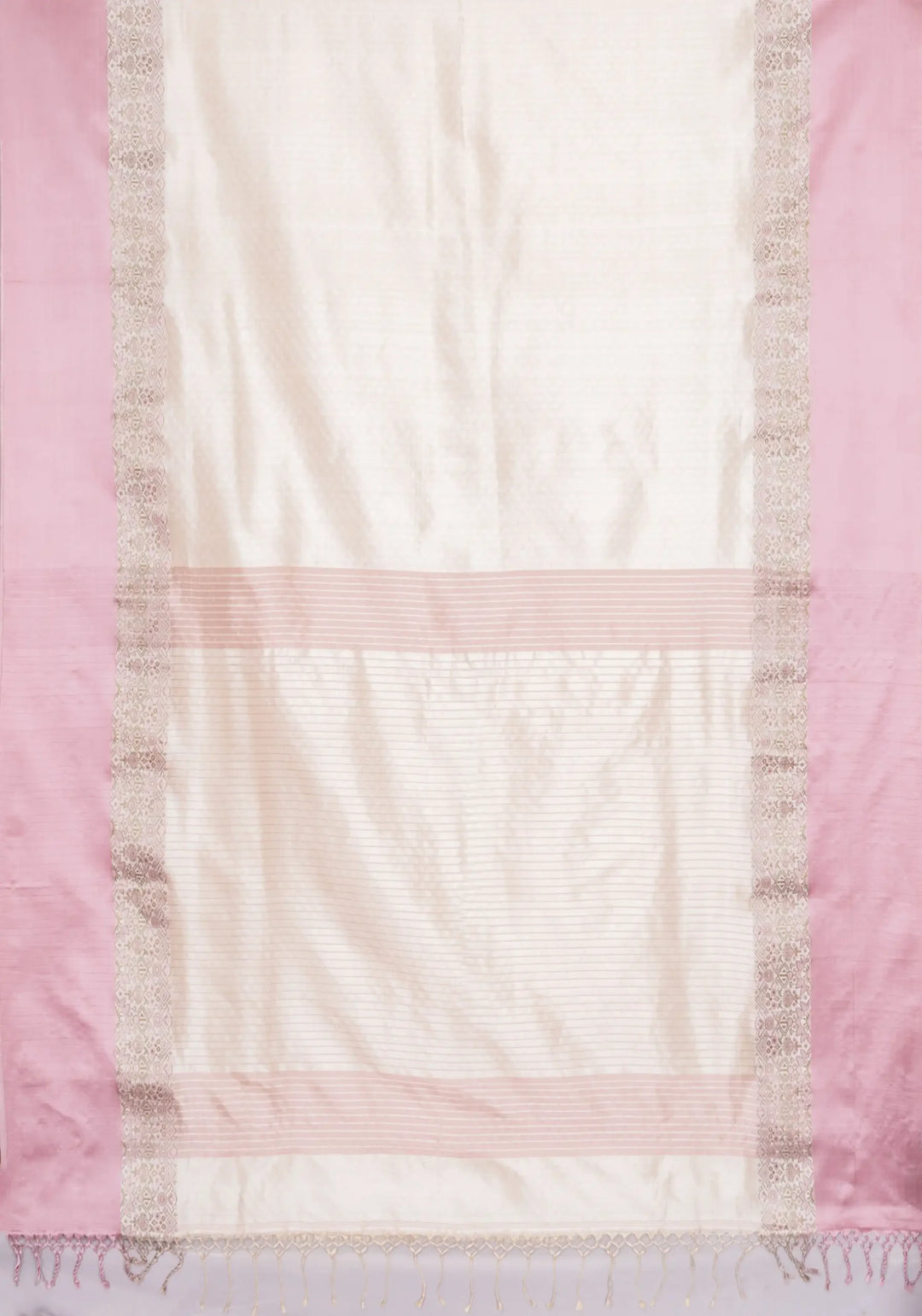 Handwoven Tangail Silk Saree - Off-White