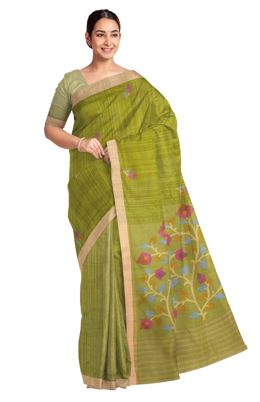 Matka Silk Jamdani Saree
