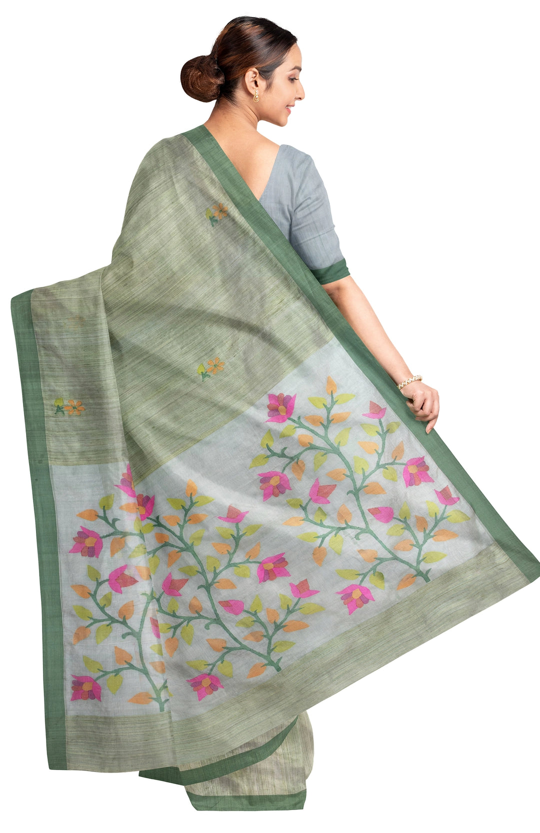 Matka Silk Jamdani Saree