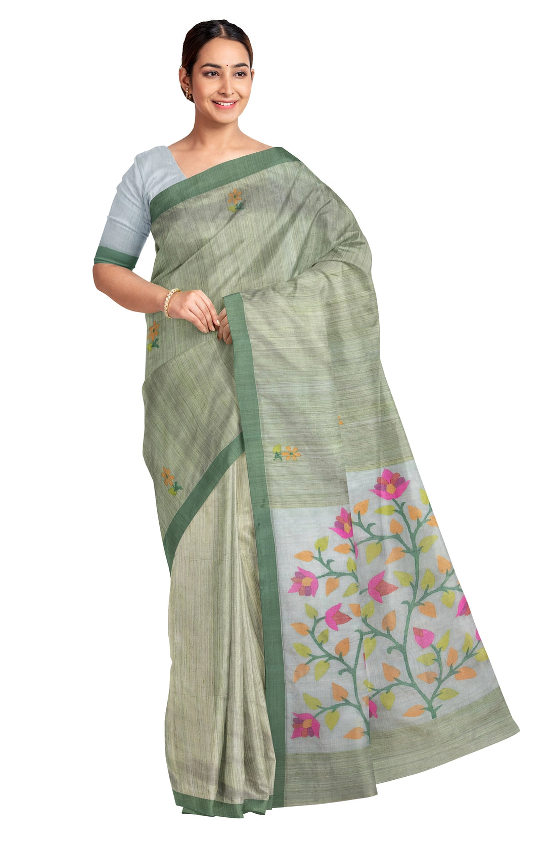 Matka Silk Jamdani Saree