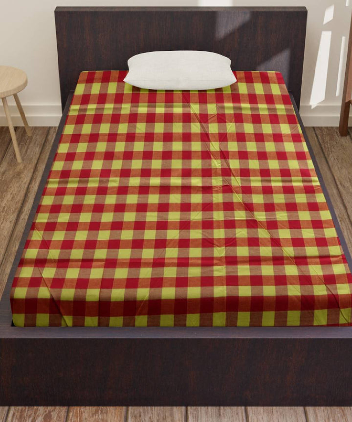 Cornel Yellow Red Handmade Cotton Bedsheet