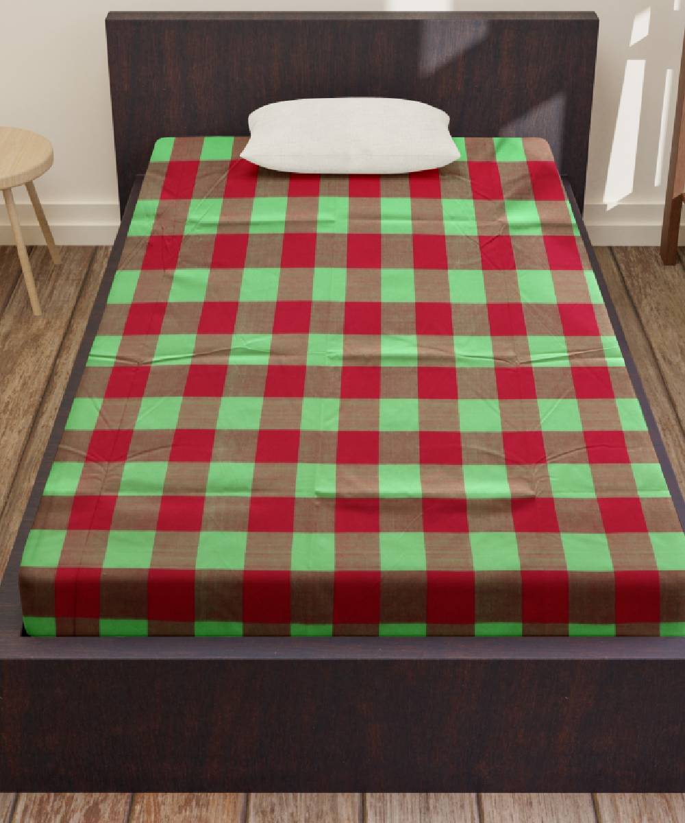 Dollar Bill Dark Red Handmade Cotton Bedsheet