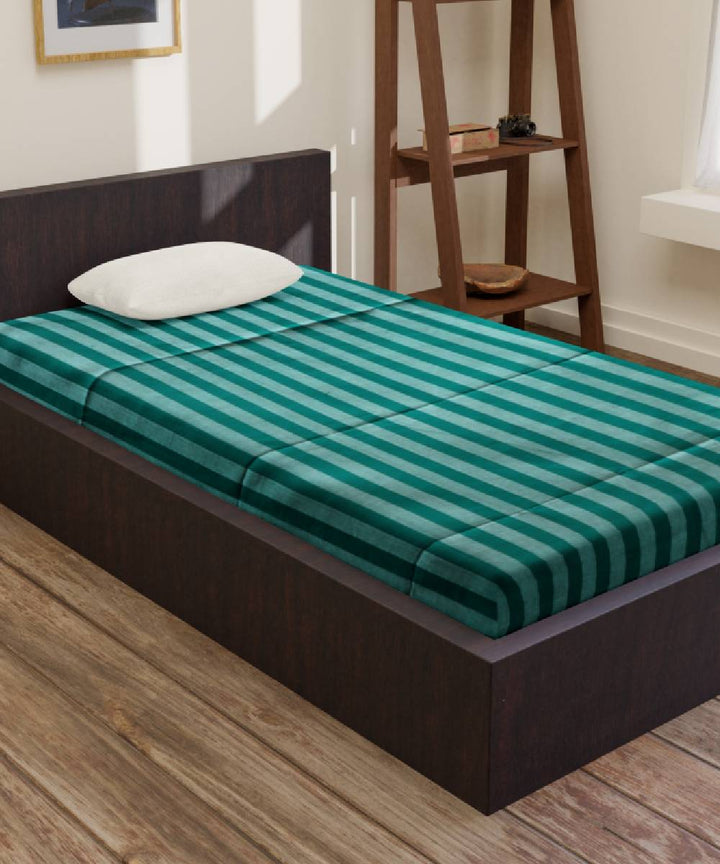 Dark Green Gray Handmade Cotton Bedsheet
