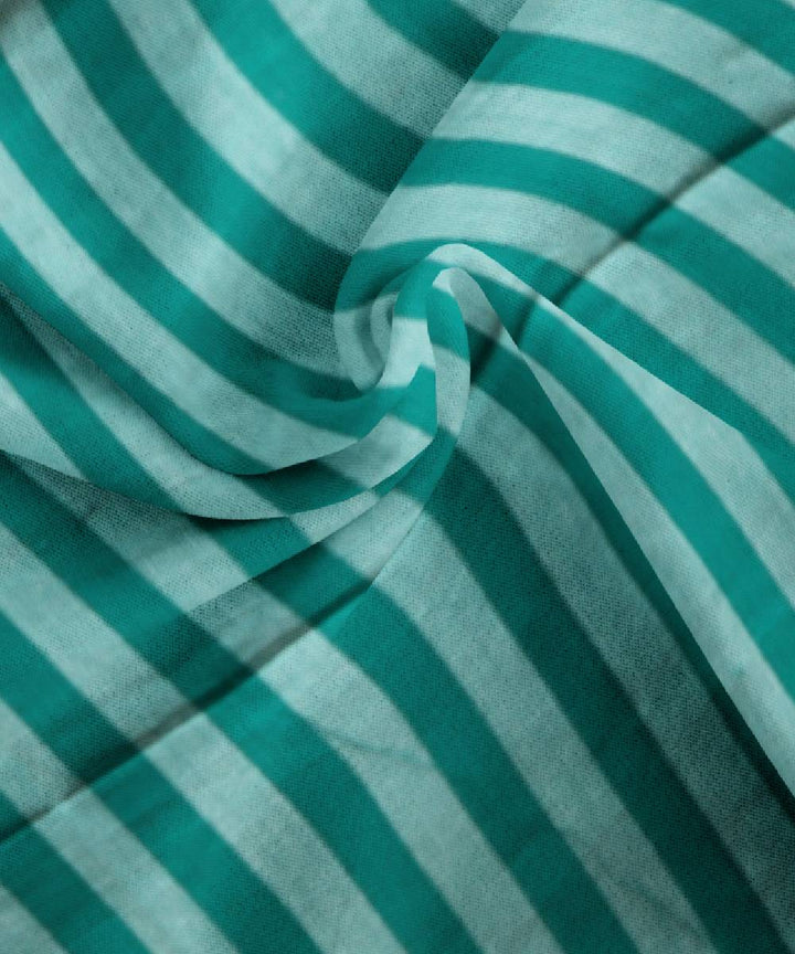 Dark Green Gray Handmade Cotton Bedsheet