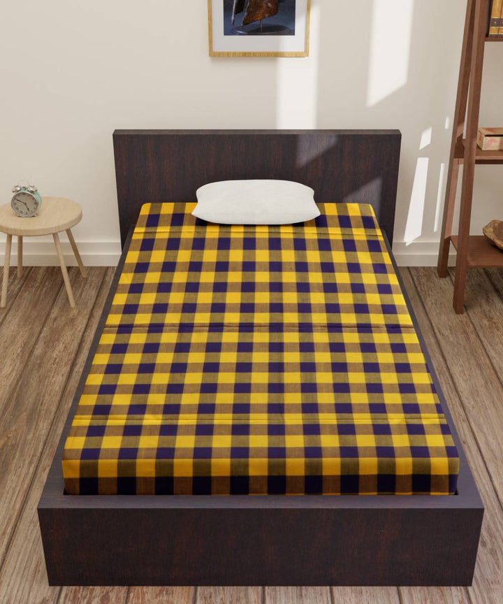 Chrome Yellow Violet Handmade Cotton Bedsheet