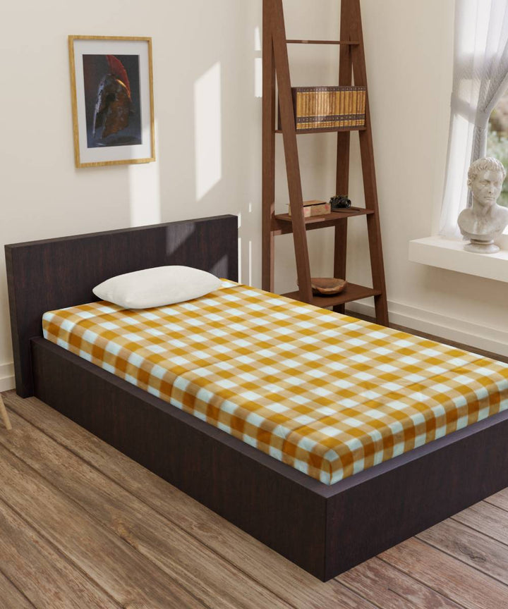 White Yellow Handmade Cotton Bedsheet