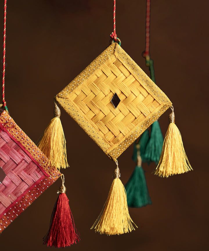 Patang bamboo handcrafted door wall hanging - set of 3