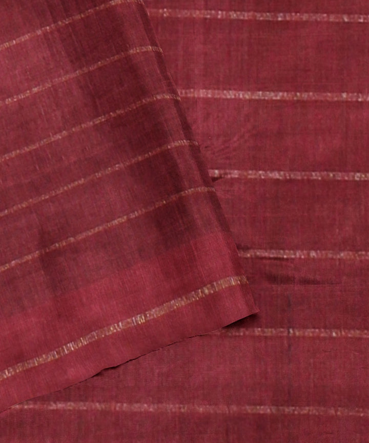 Grey maroon raw silk handloom bhagalpur saree