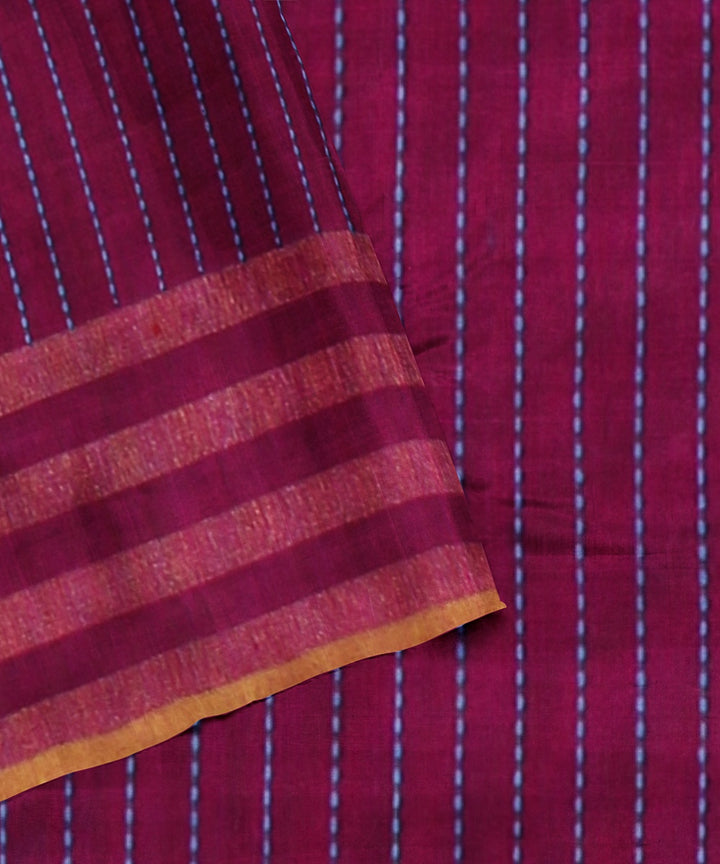 Cobalt blue magenta raw silk handloom bhagalpur saree