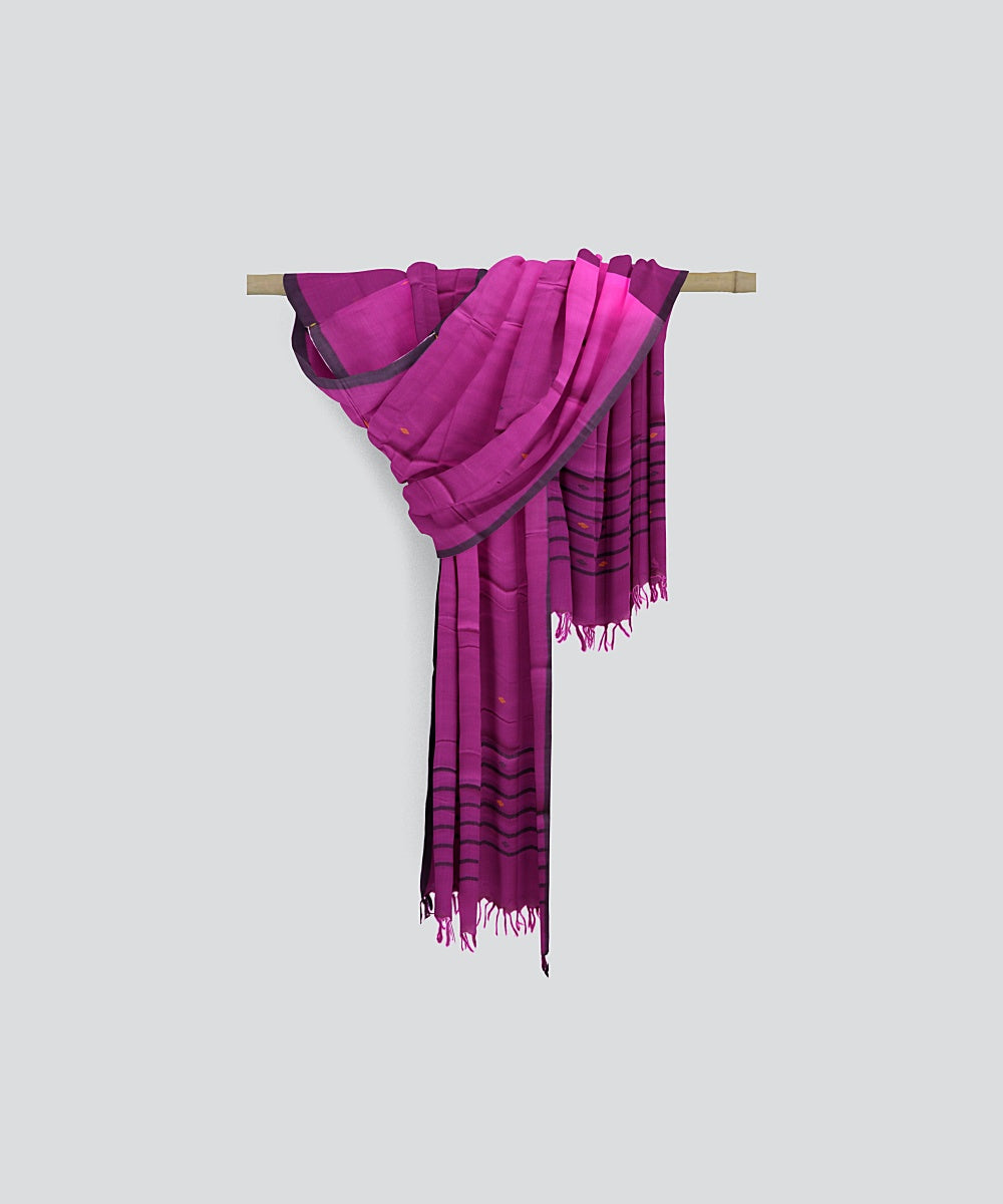 Purple Coffee Handloom Cotton Bomkai Dupatta
