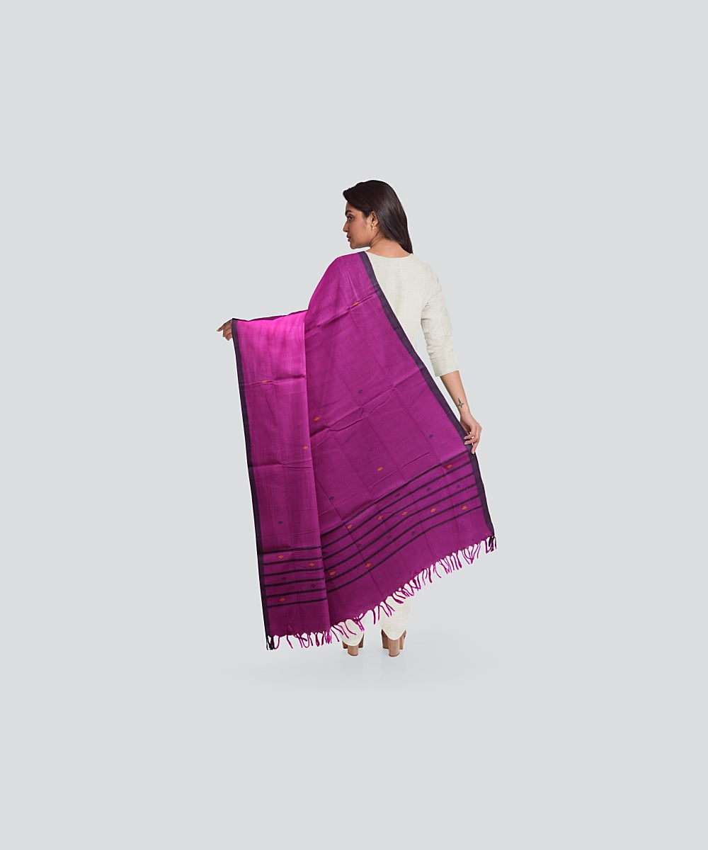 Purple Coffee Handloom Cotton Bomkai Dupatta