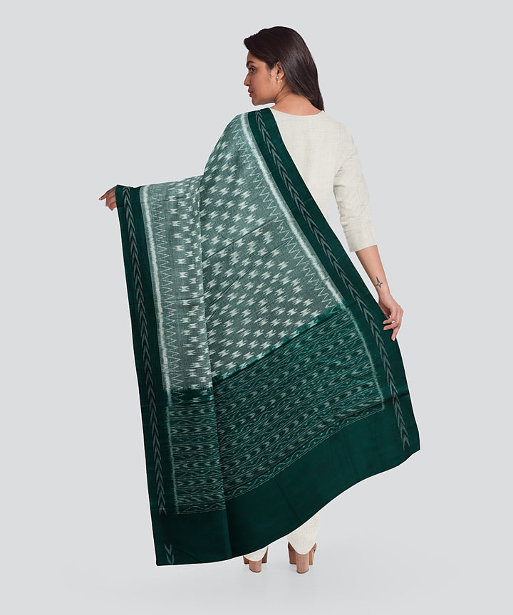 Cyan Blue Dark Green Handloom Cotton Sambalpuri Dupatta