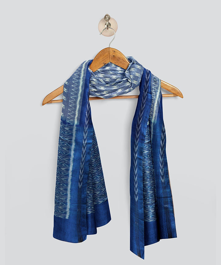 Sky Blue Denim Handloom Sambalpuri Cotton Dupatta