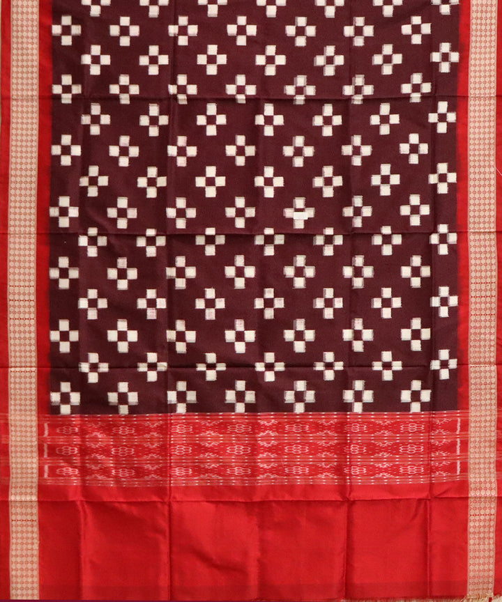 Bulgarian rose dark red silk handloom sambalpuri dupatta