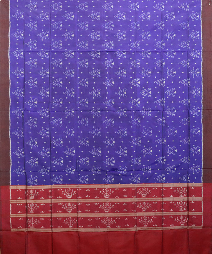 Blue dark red silk handloom sambalpuri dupatta