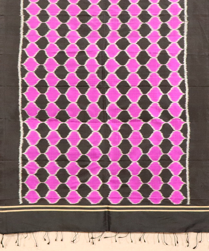 Multicolor black silk handloom sambalpuri stole
