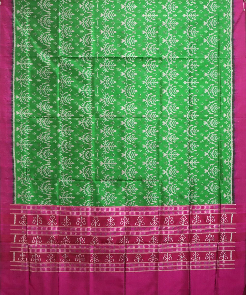 Dark green byzantine cotton handloom sambalpuri dupatta