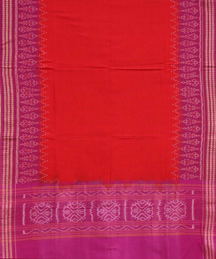 Red blue-violet cotton handloom sambalpuri dupatta