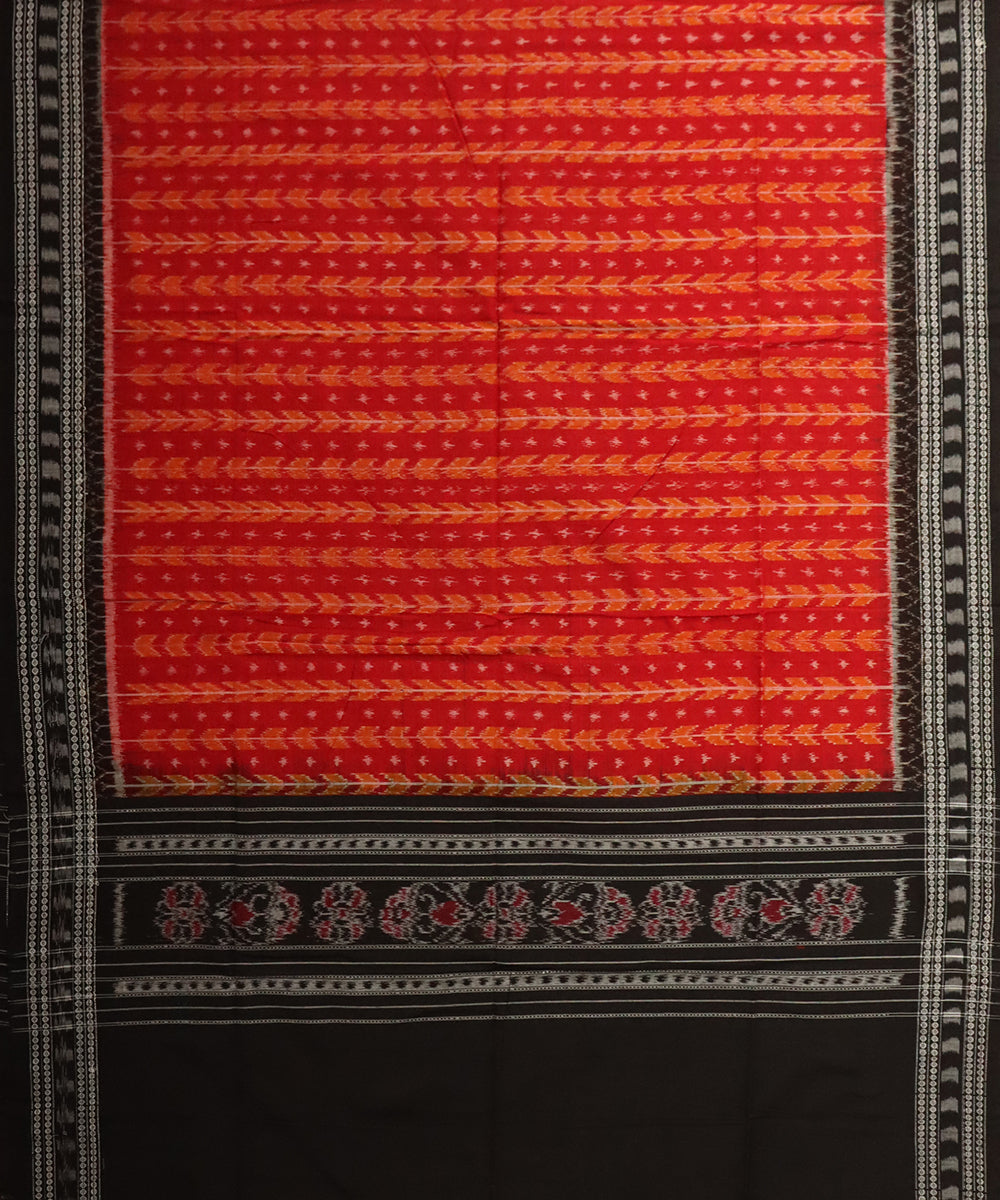 Red black cotton handloom sambalpuri dupatta