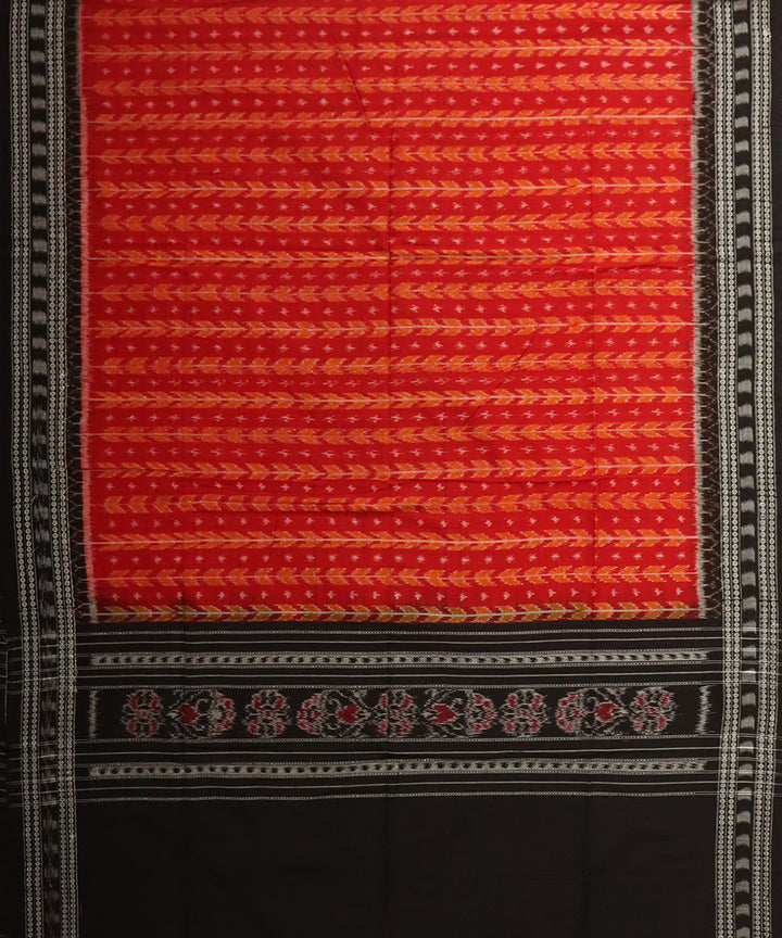 Red black cotton handloom sambalpuri dupatta