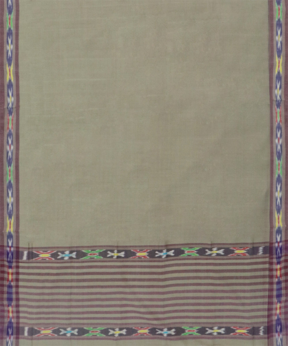 Grey blue cotton handwoven dulla saree