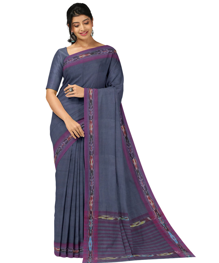 Violet purple cotton handwoven dulla saree