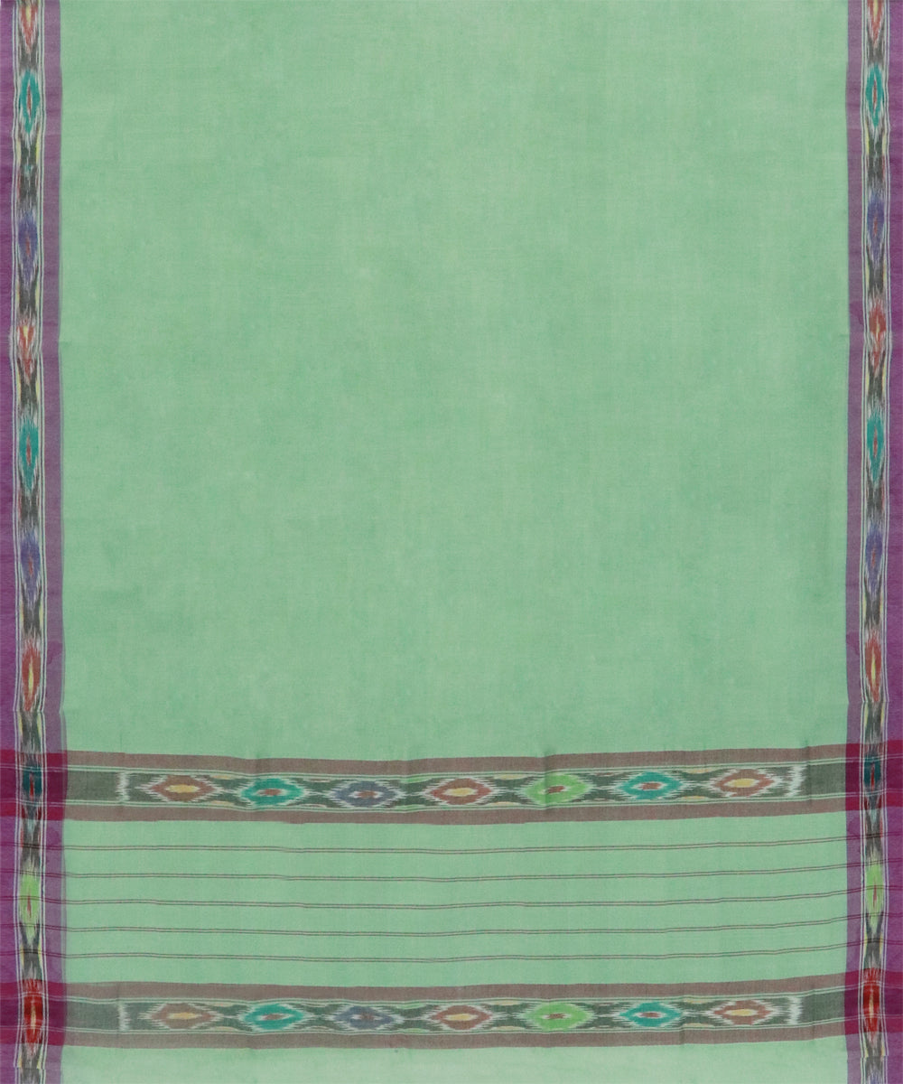 Teal green purple cotton handwoven dulla saree