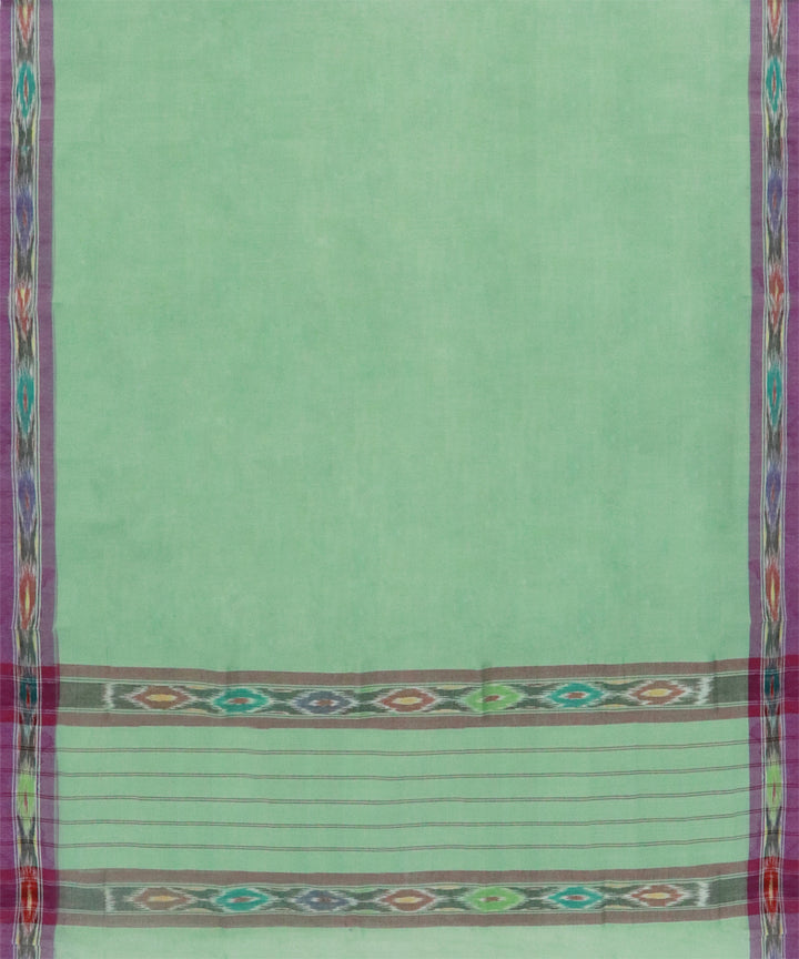 Teal green purple cotton handwoven dulla saree