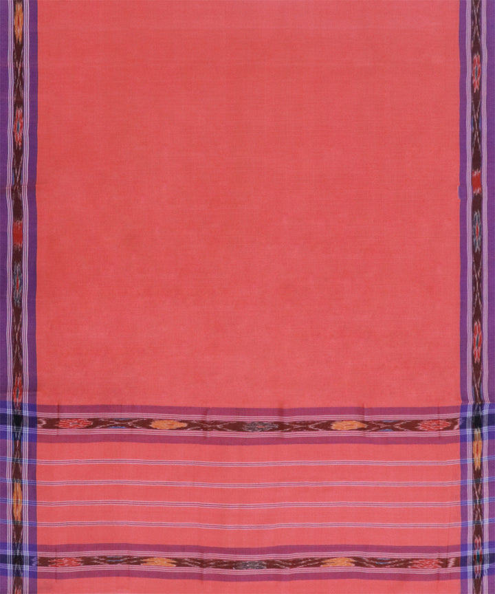 Red blue cotton handwoven dulla saree