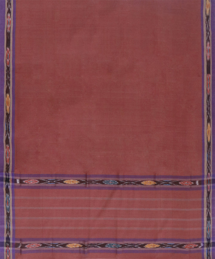 Brown purple cotton handwoven dulla saree