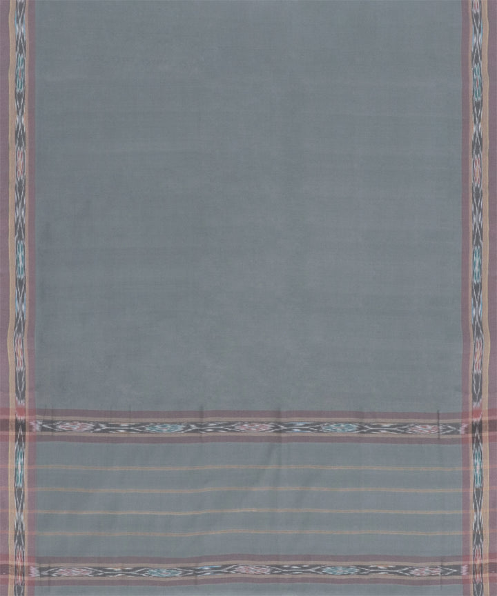Grey powder blue cotton handwoven dulla saree