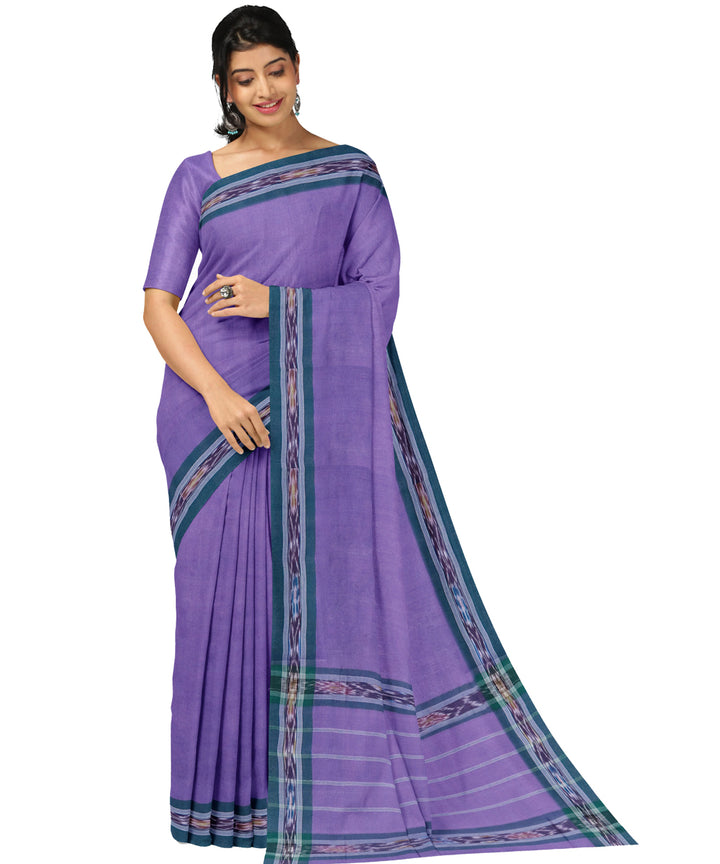 Violet blue cotton handwoven dulla saree