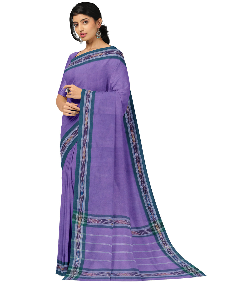 Violet blue cotton handwoven dulla saree