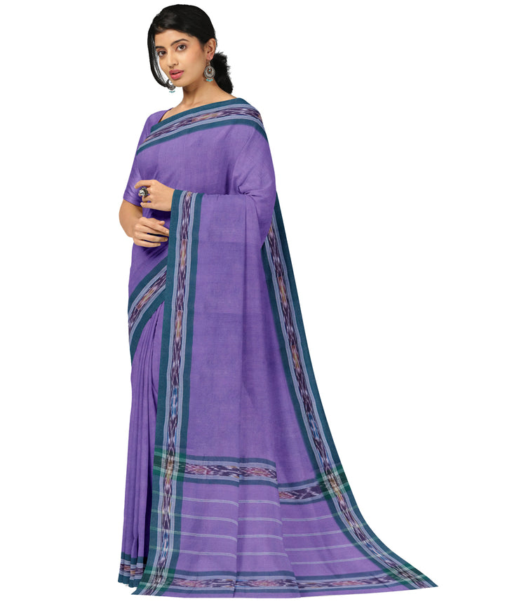 Violet blue cotton handwoven dulla saree