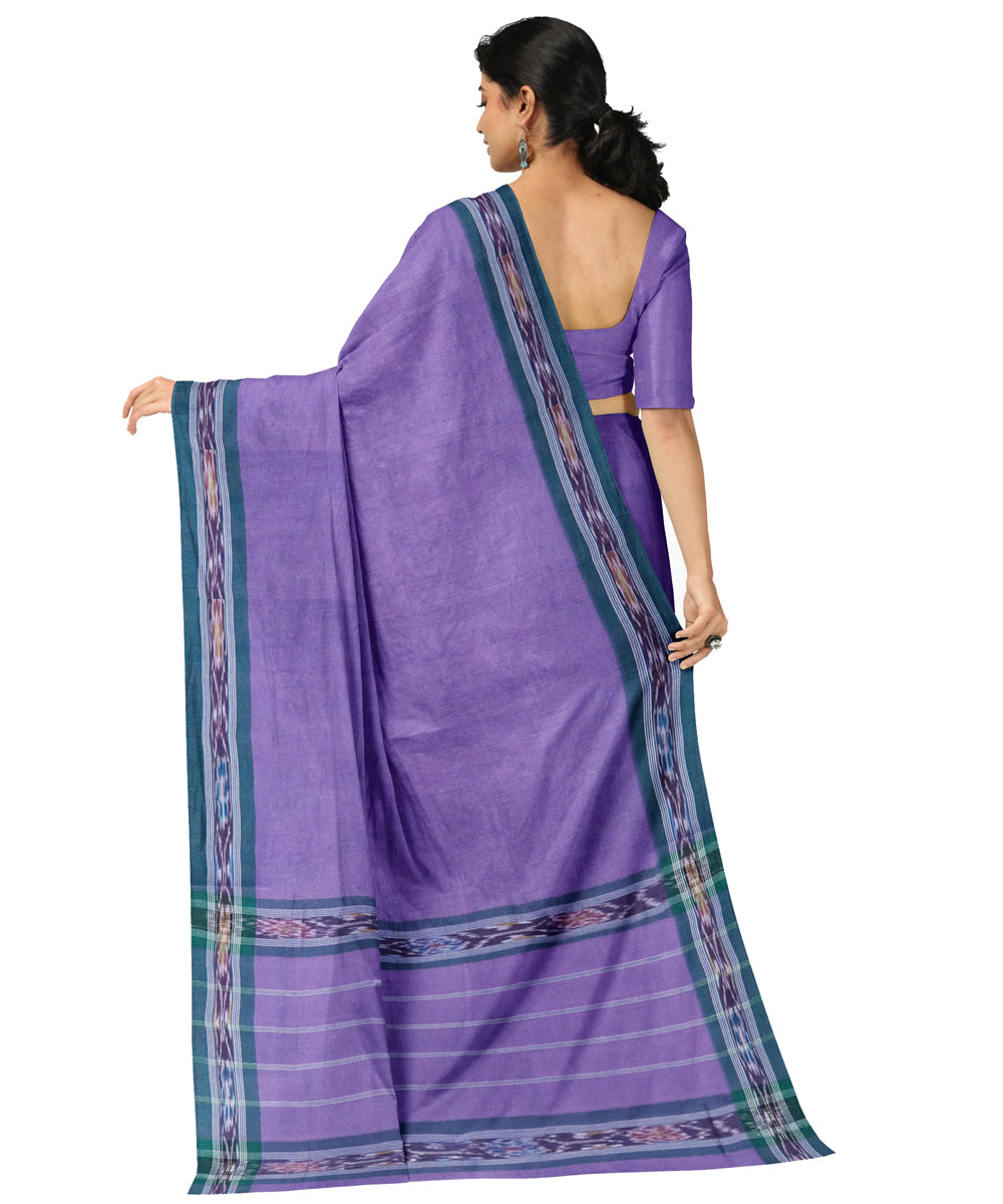 Violet blue cotton handwoven dulla saree