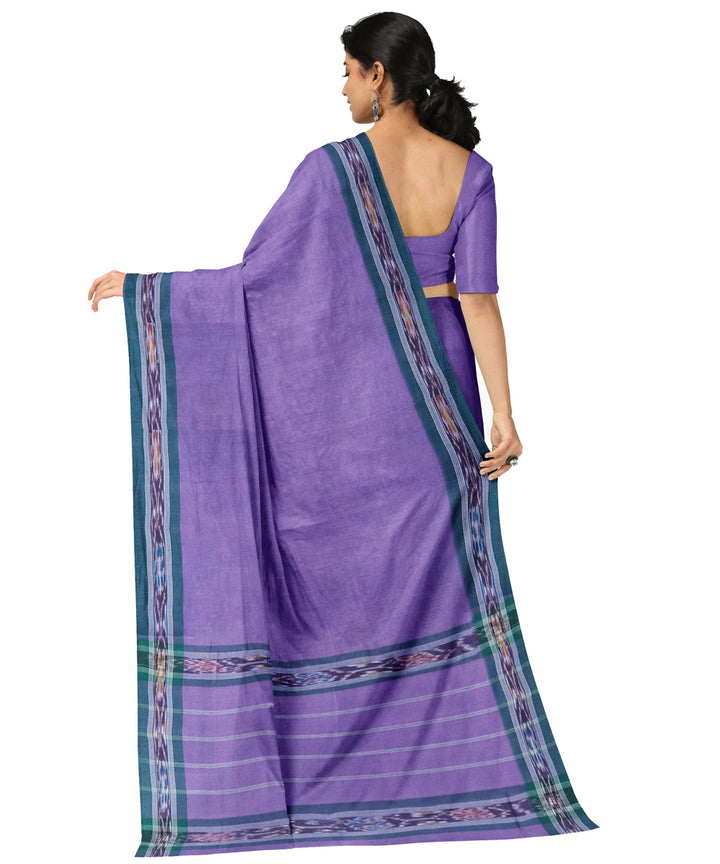 Violet blue cotton handwoven dulla saree
