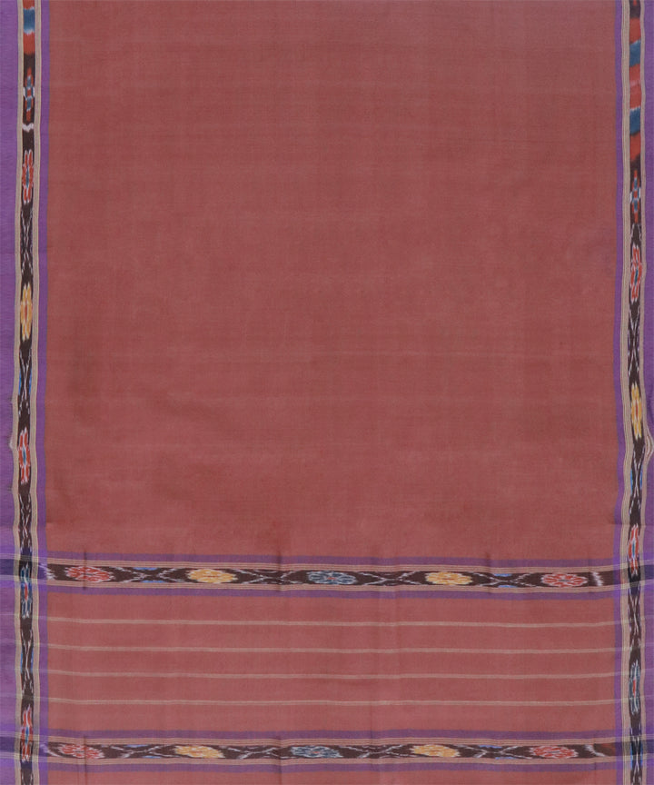 Brown blue cotton handwoven dulla saree