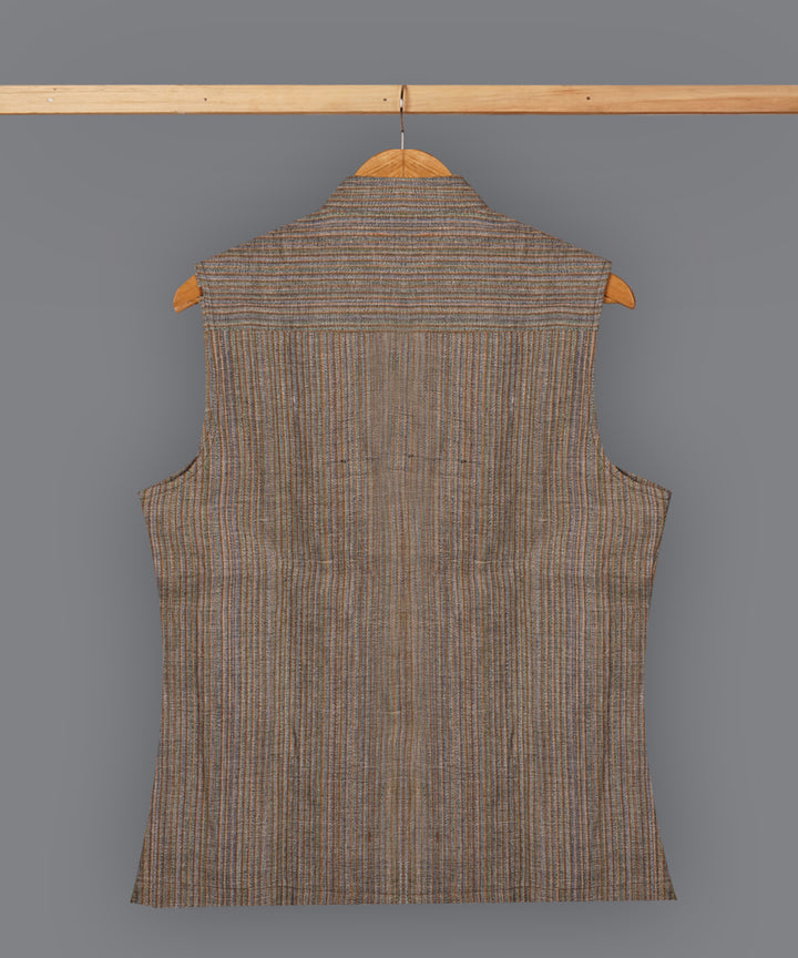 Blue stripe handcrafted silk bundi