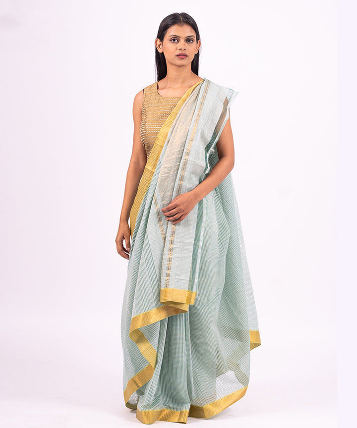 Skyblue handwoven mangalagiri cotton saree