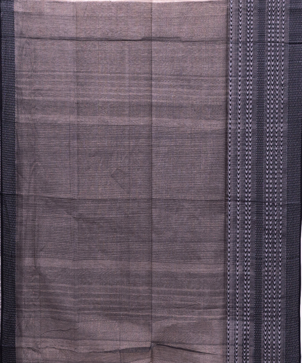 White black handwoven maheshwari cotton silk saree