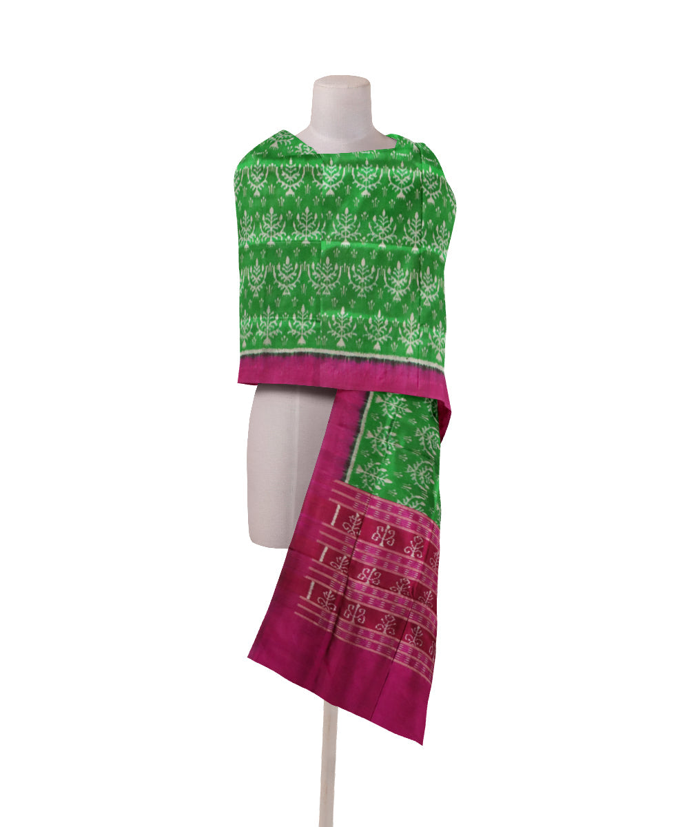 Red bottle green cotton handloom sambalpuri dupatta