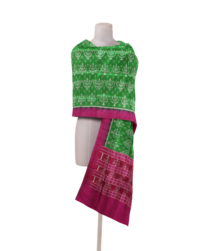 Red bottle green cotton handloom sambalpuri dupatta