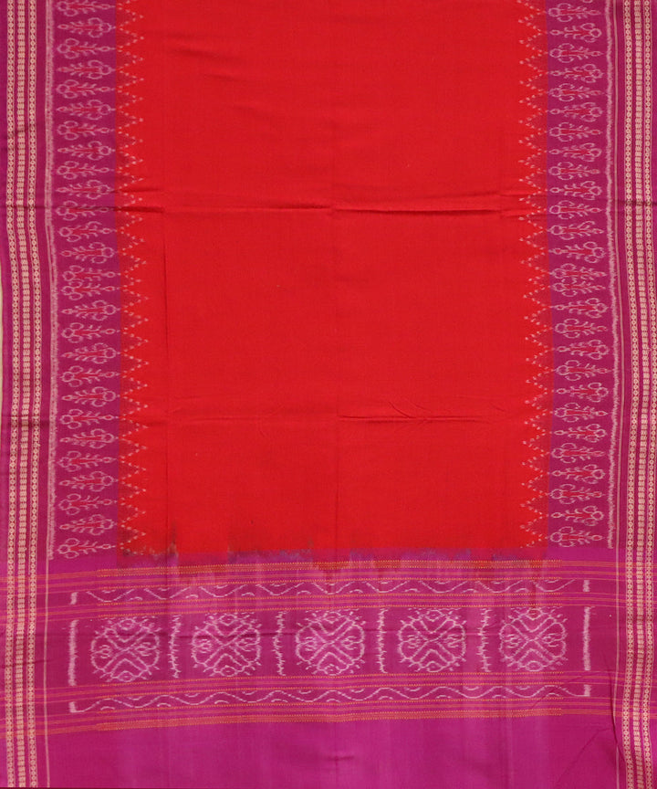 Red blue-violet cotton handloom sambalpuri dupatta