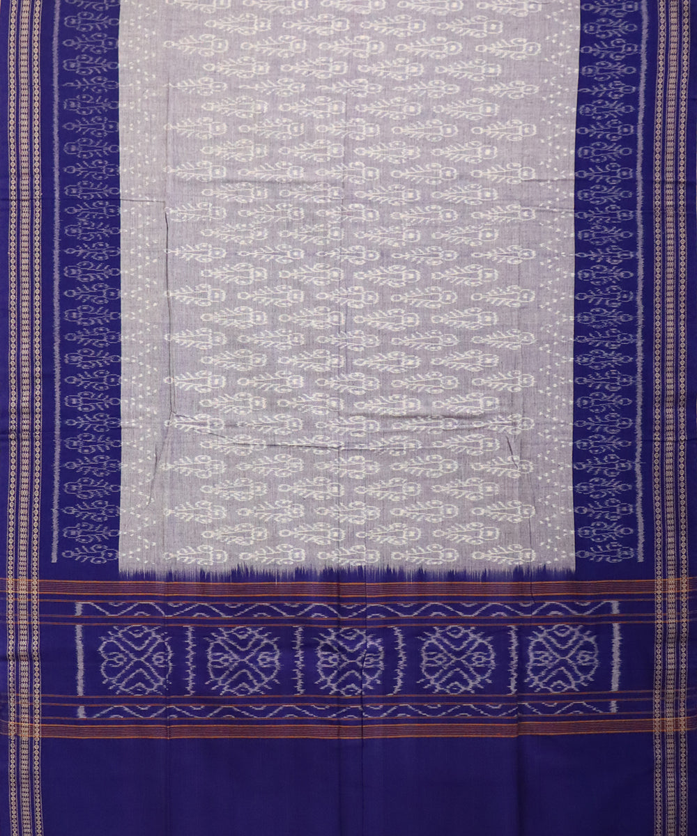 Grey blue pantone cotton handloom sambalpuri dupatta