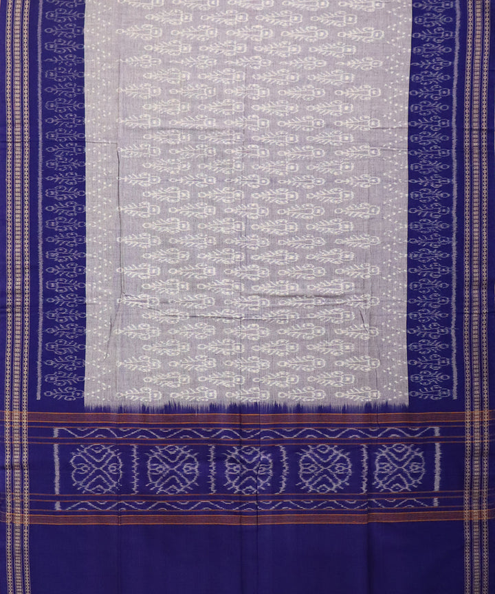 Grey blue pantone cotton handloom sambalpuri dupatta